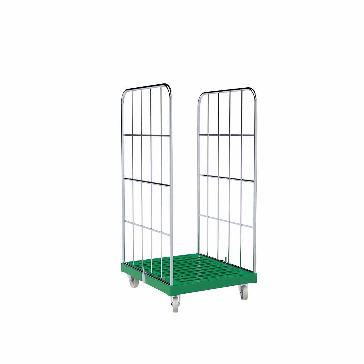 Rollbehälter 1350 KU grün, 724 x 815 mm, 2-seitig, Cr 3