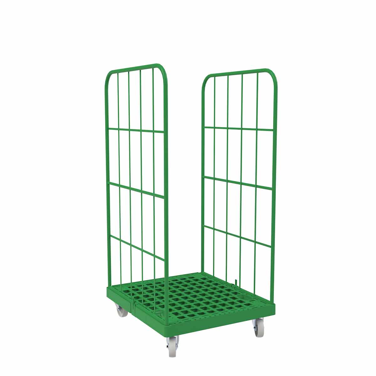 Rollbehälter 1350 KU grün, 724 x 815 mm, 2 - seitig, grün - Abrollwerk