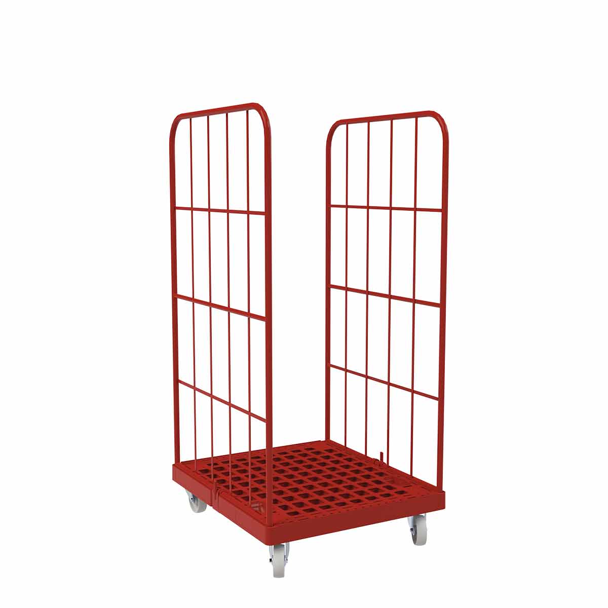 Rollbehälter 1350 KU rot, 724 x 815 mm, 2 - seitig, rot - Abrollwerk