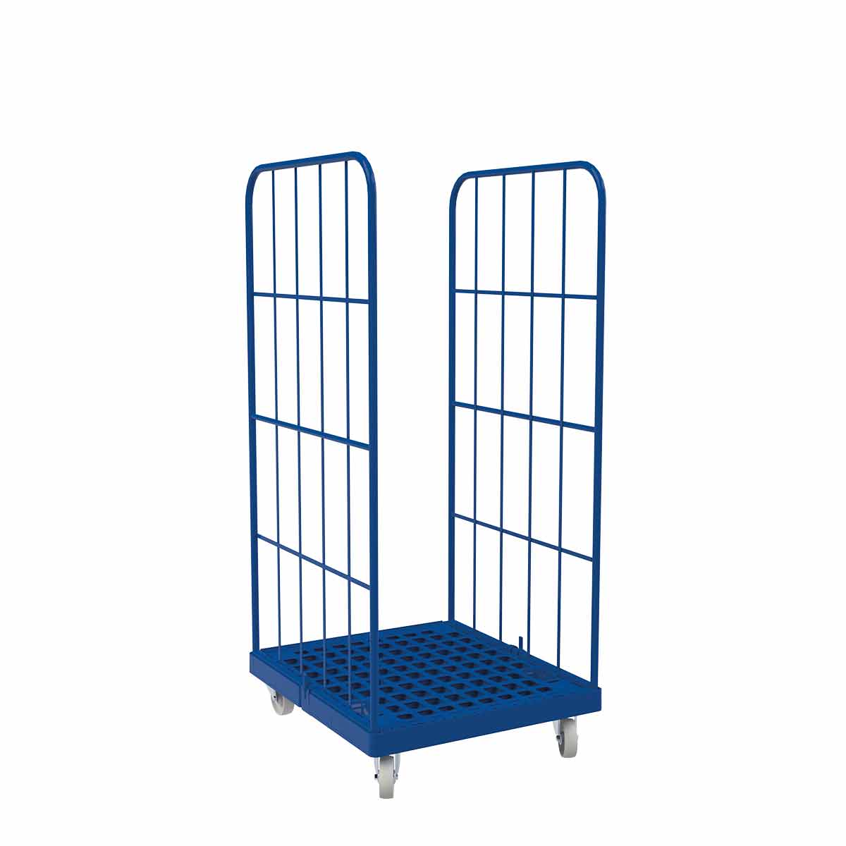 Rollbehälter 1450 KU blau, 724 x 815 mm, 2 - seitig, blau - Abrollwerk