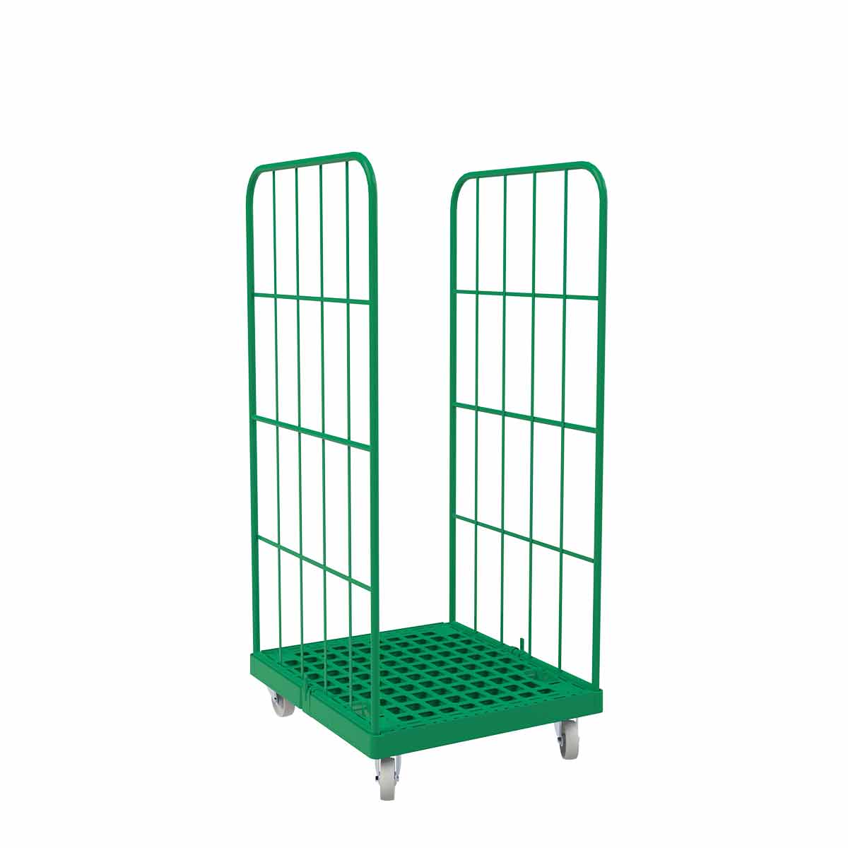 Rollbehälter 1450 KU grün, 724 x 815 mm, 2 - seitig, grün - Abrollwerk