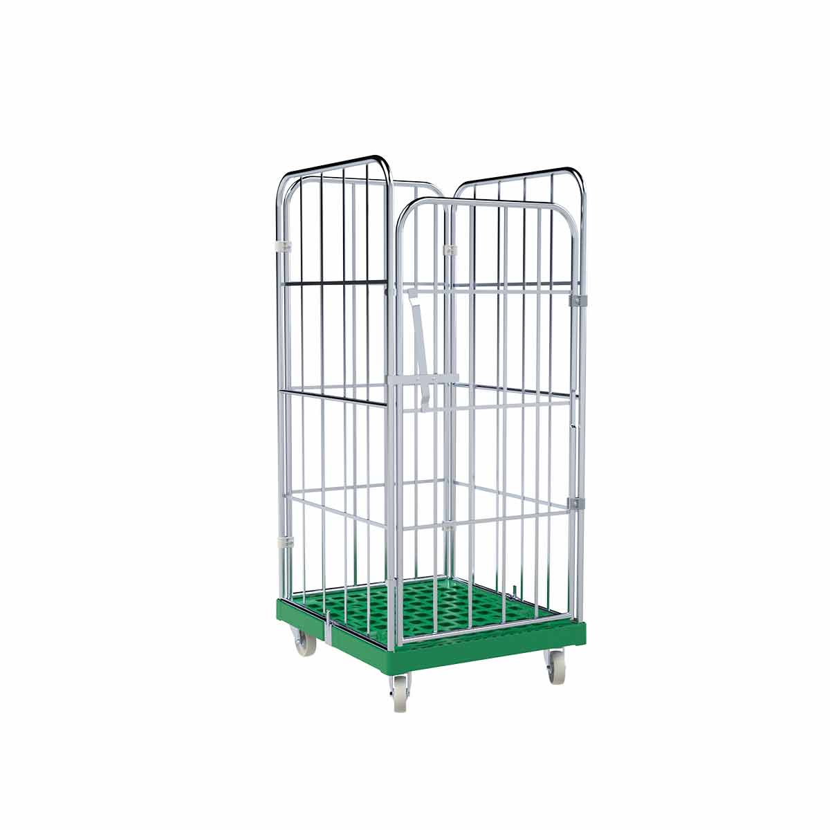 Rollbehälter 1450 KU grün, 724 x 815 mm, Typ 4-seitig, 1 Vorderwand