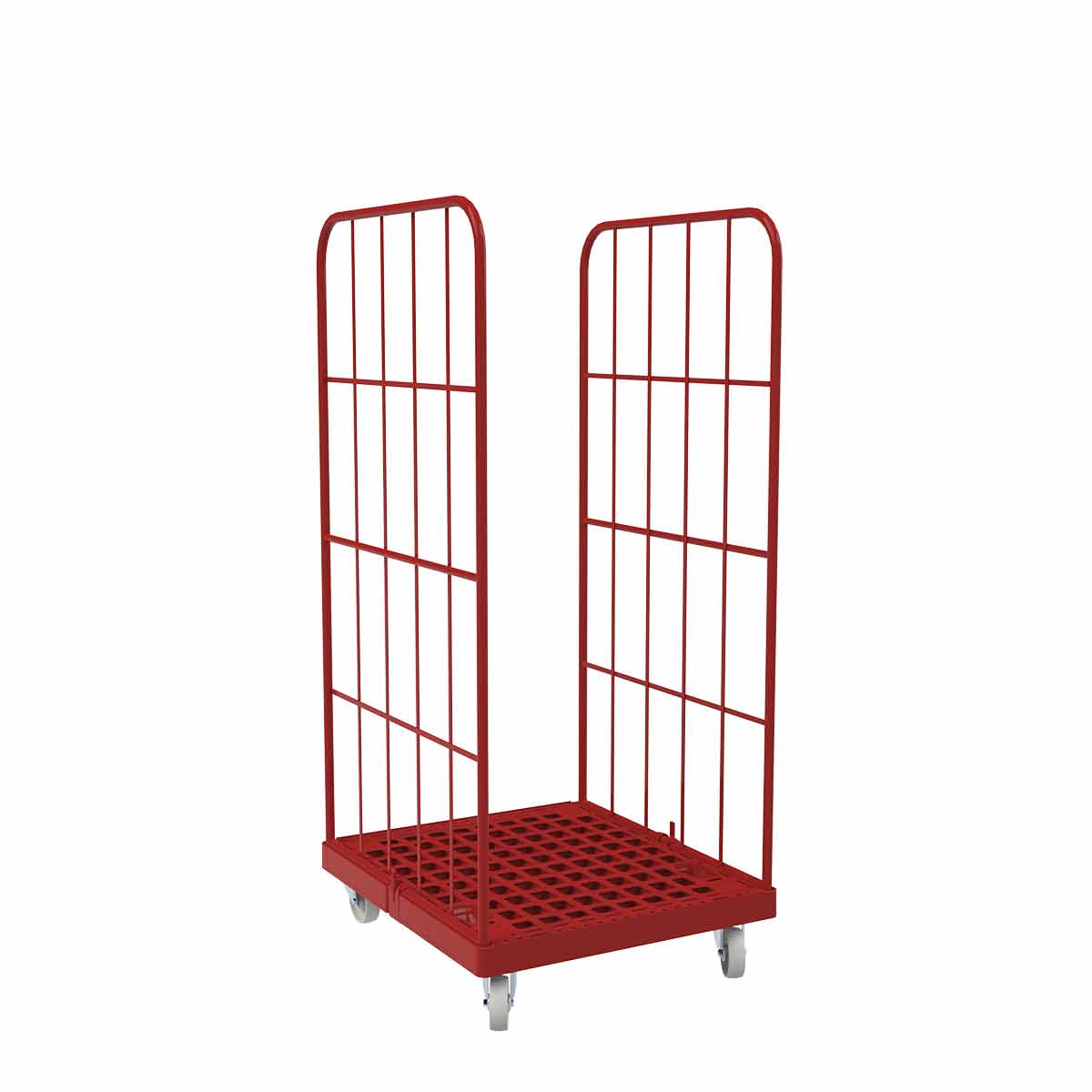 Rollbehälter 1450 KU rot, 724 x 815 mm, 2 - seitig, rot - Abrollwerk