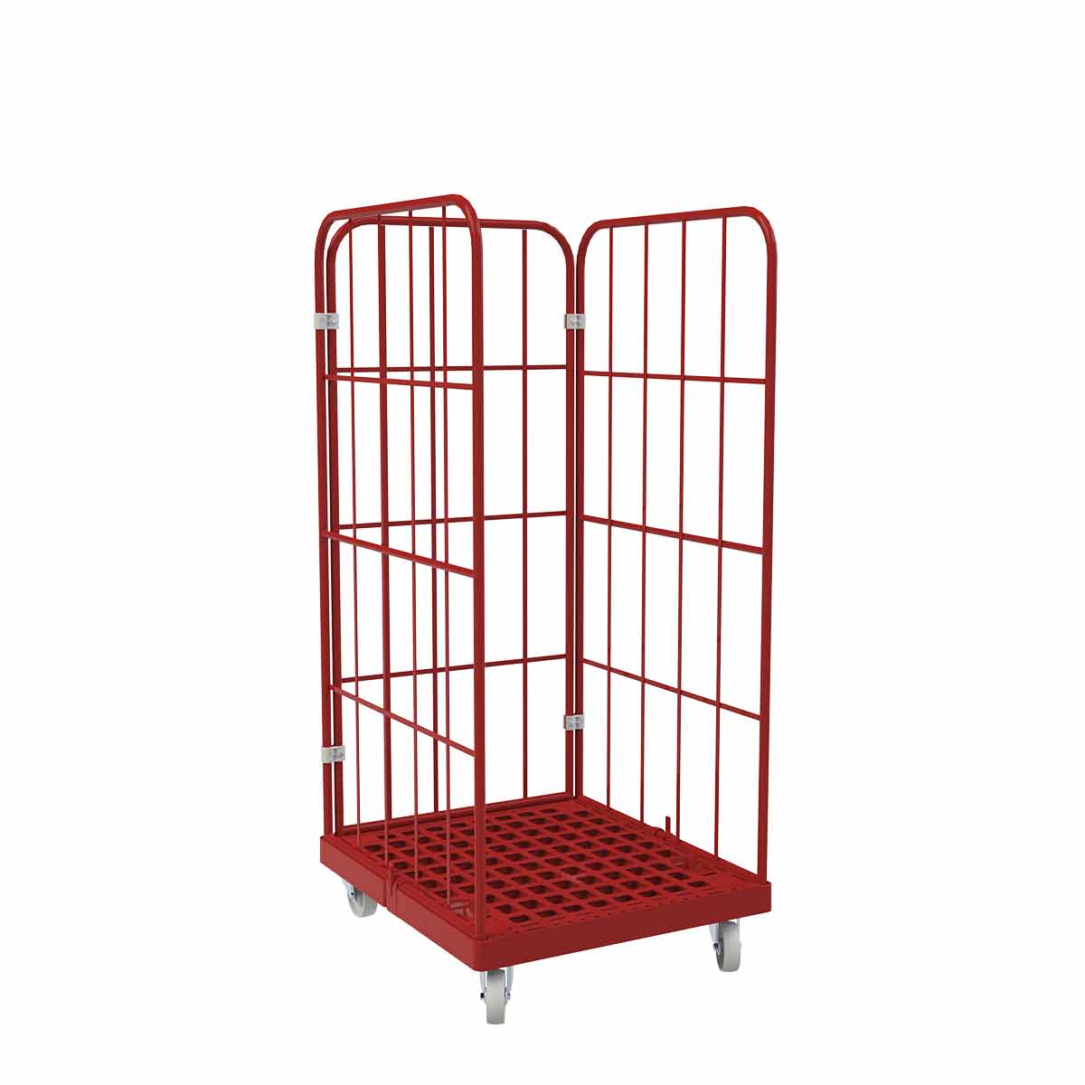 Rollbehälter 1450 KU rot, 724 x 815 mm, 3-seitig, rot