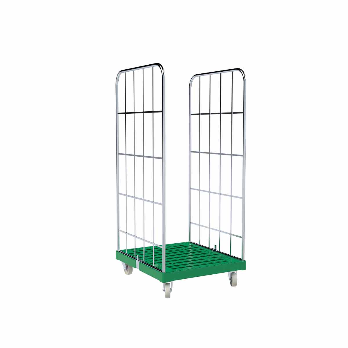 Rollbehälter 1460 KU grün, 724 x 815 mm, 2-seitig, Cr 3