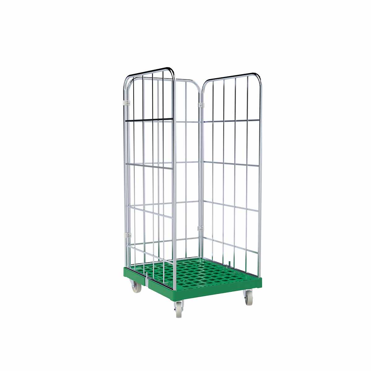 Rollbehälter 1460 KU grün, 724 x 815 mm, 3-seitig, Cr 3