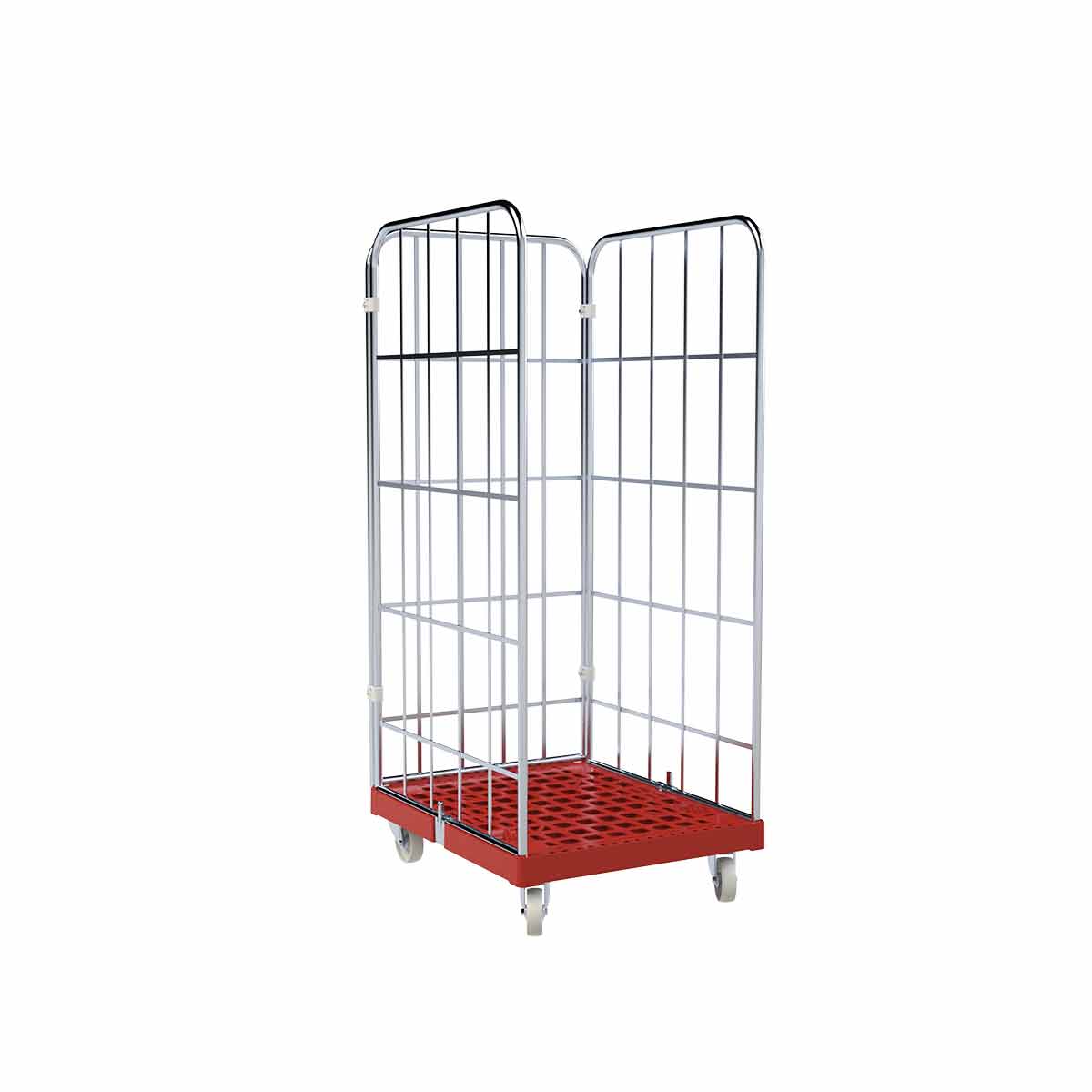 Rollbehälter 1460 KU rot, 682 x 815 mm, 3-seitig, Cr 3