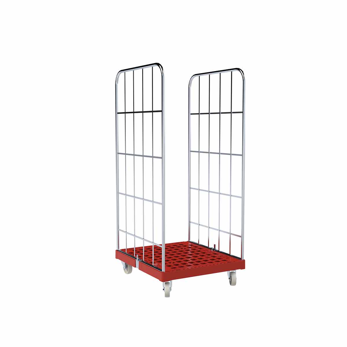 Rollbehälter 1460 KU rot, 724 x 815 mm, 2-seitig, Cr 3
