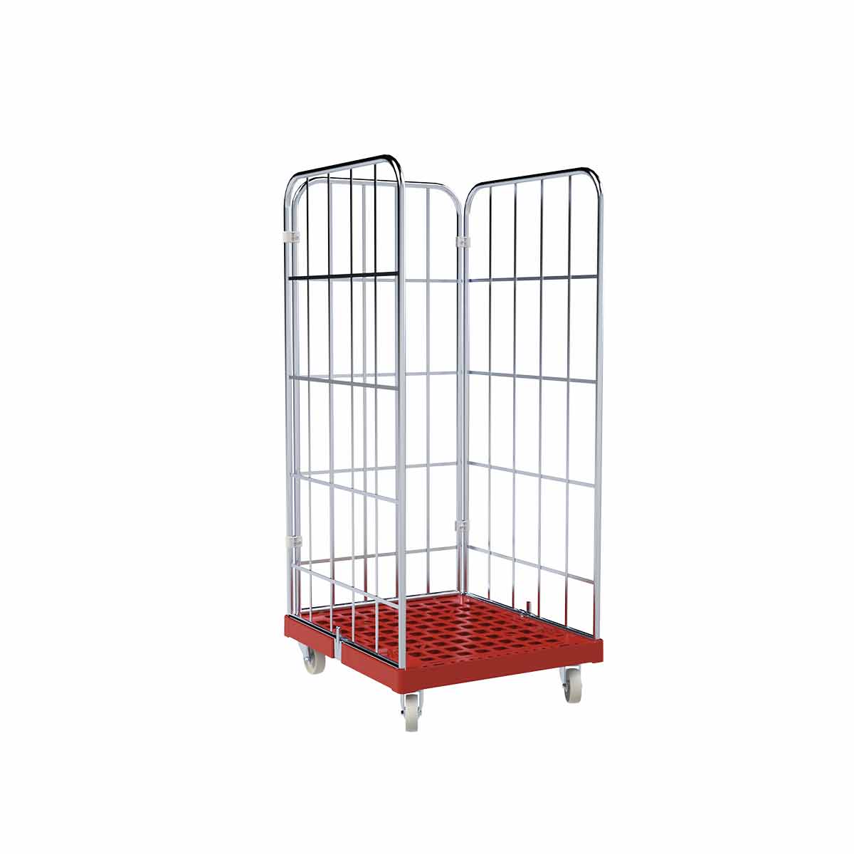 Rollbehälter 1460 KU rot, 724 x 815 mm, 3-seitig, Cr 3