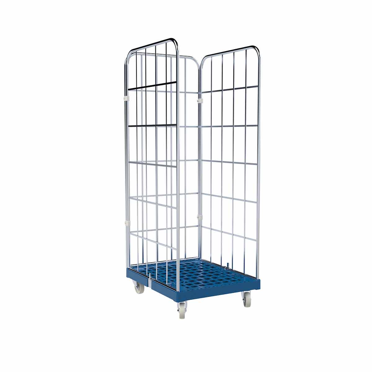 Rollbehälter 1650 KU blau, 682 x 815 mm, 3-seitig, Cr 3