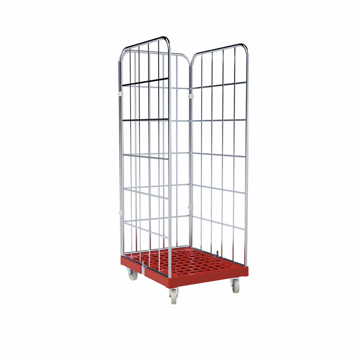 Rollbehälter 1650 KU rot, 682 x 815 mm, 3-seitig, Cr 3