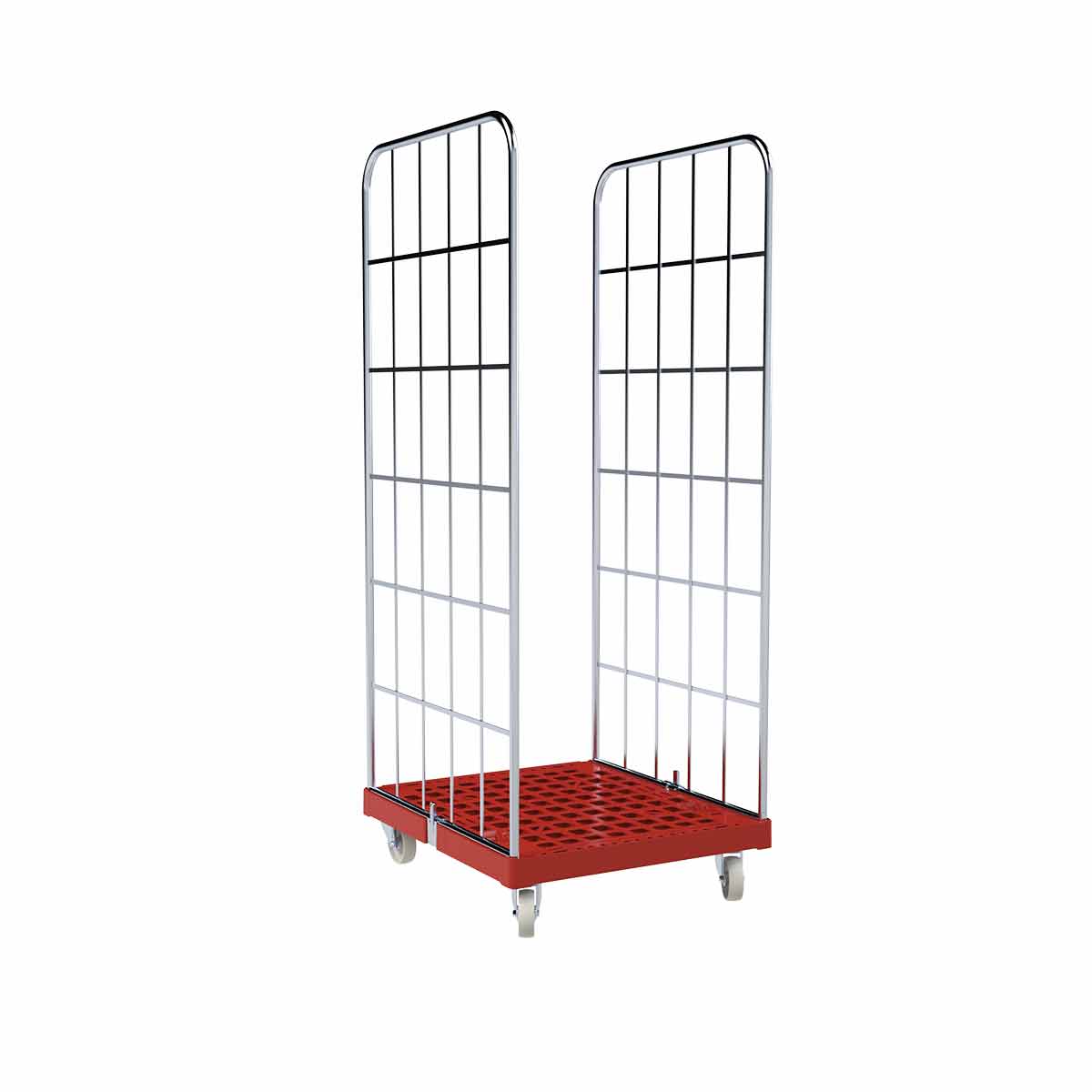 Rollbehälter 1650 KU rot, 724 x 815 mm, 2-seitig, Cr 3