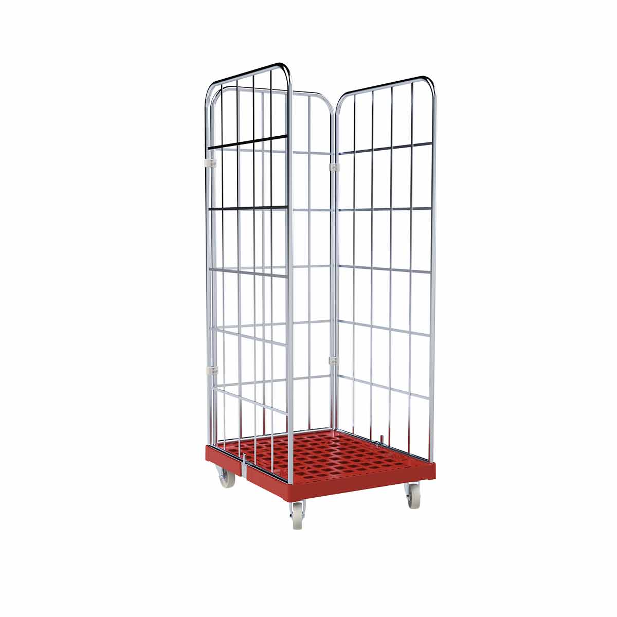 Rollbehälter 1650 KU rot, 724 x 815 mm, 3-seitig, Cr 3