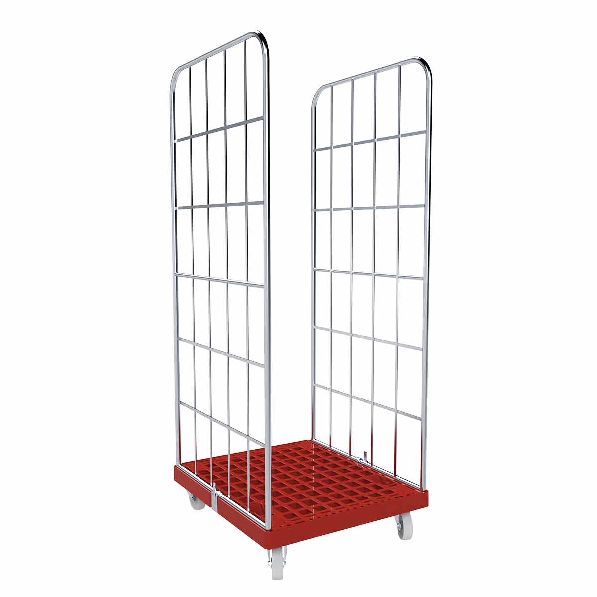 Rollbehälter 1650 KU rot, 724 x 815 mm, Typ 2-seitig, Cr 3