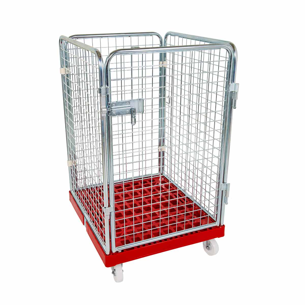 Rollbehälter ADB 1020 KU rot, 724 x 815 mm, 4-seitig, 1 Tür, Cr 3