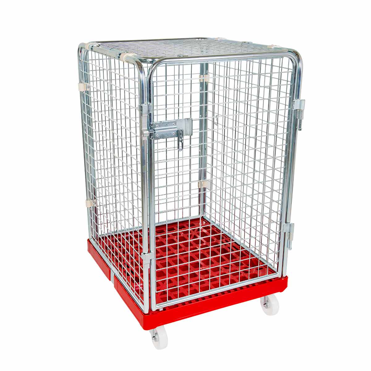 Rollbehälter ADB 1020 KU rot, 724 x 815 mm, 5-seitig, 1 Tür, Cr 3