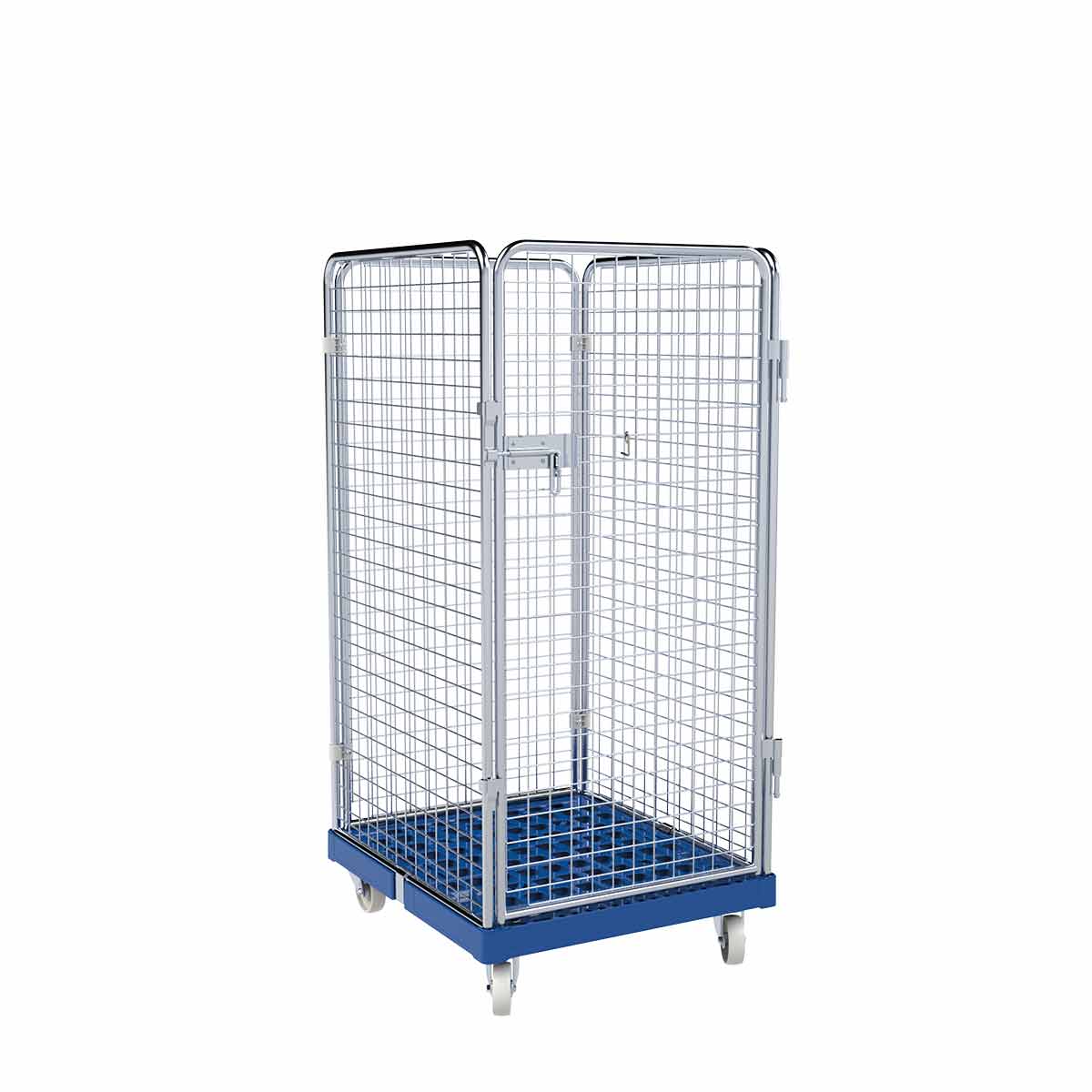 Rollbehälter ADB 1350 KU blau, 724 x 815 mm, 4-seitig, 1 Tür, Cr 3
