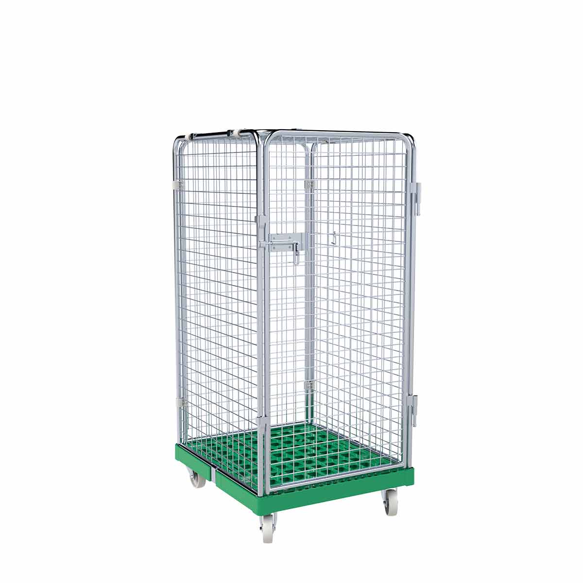 Rollbehälter ADB 1350 KU grün, 724 x 815 mm, 5-seitig, 1 Tür, Cr 3