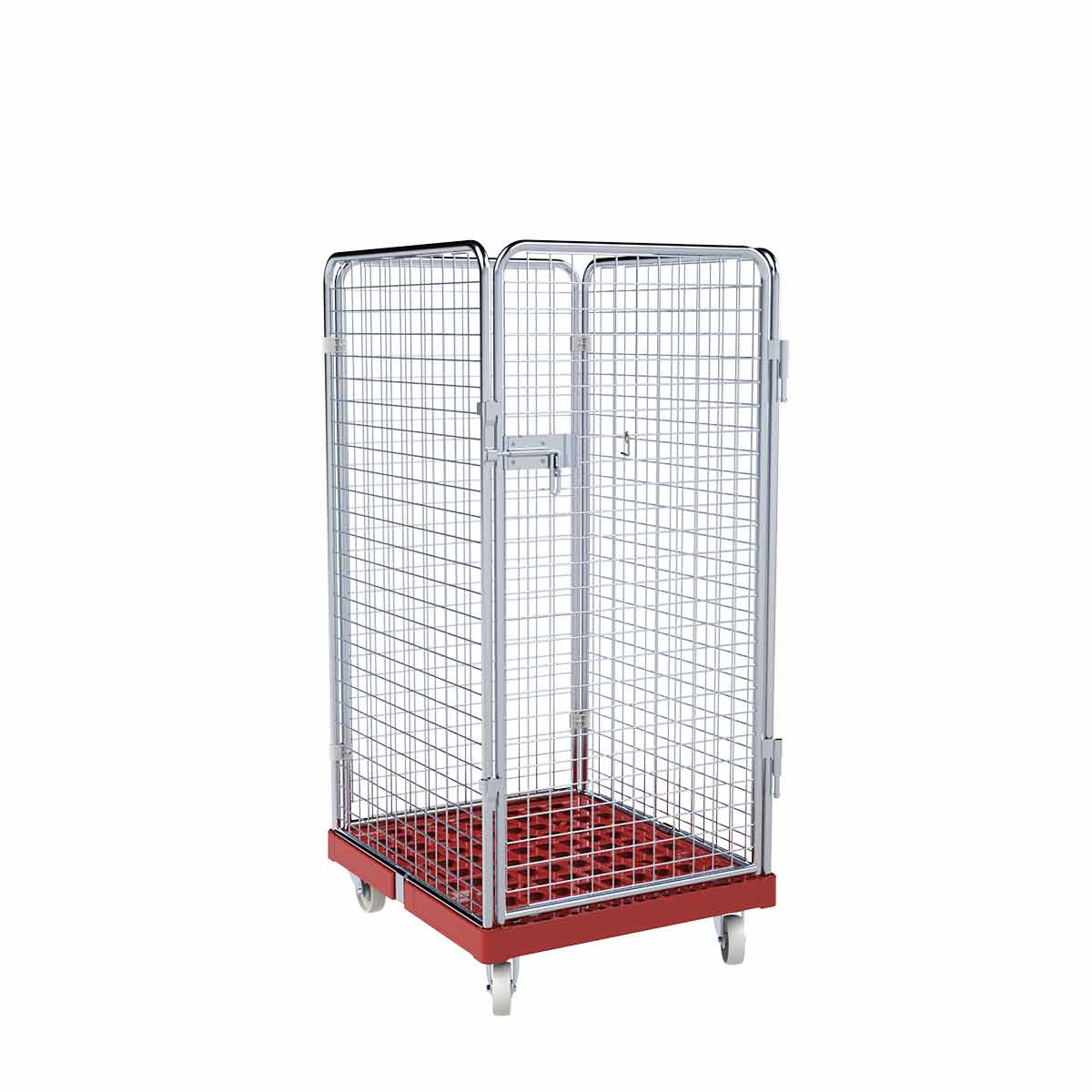 Rollbehälter ADB 1350 KU rot, 724 x 815 mm, 4-seitig, 1 Tür, Cr 3