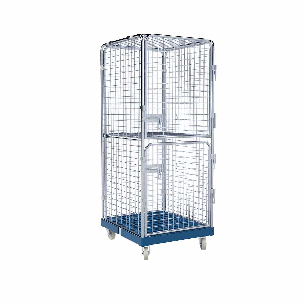 Rollbehälter ADB 1600 KU blau, 724 x 815 mm, 5-seitig, 2 Türen, 1