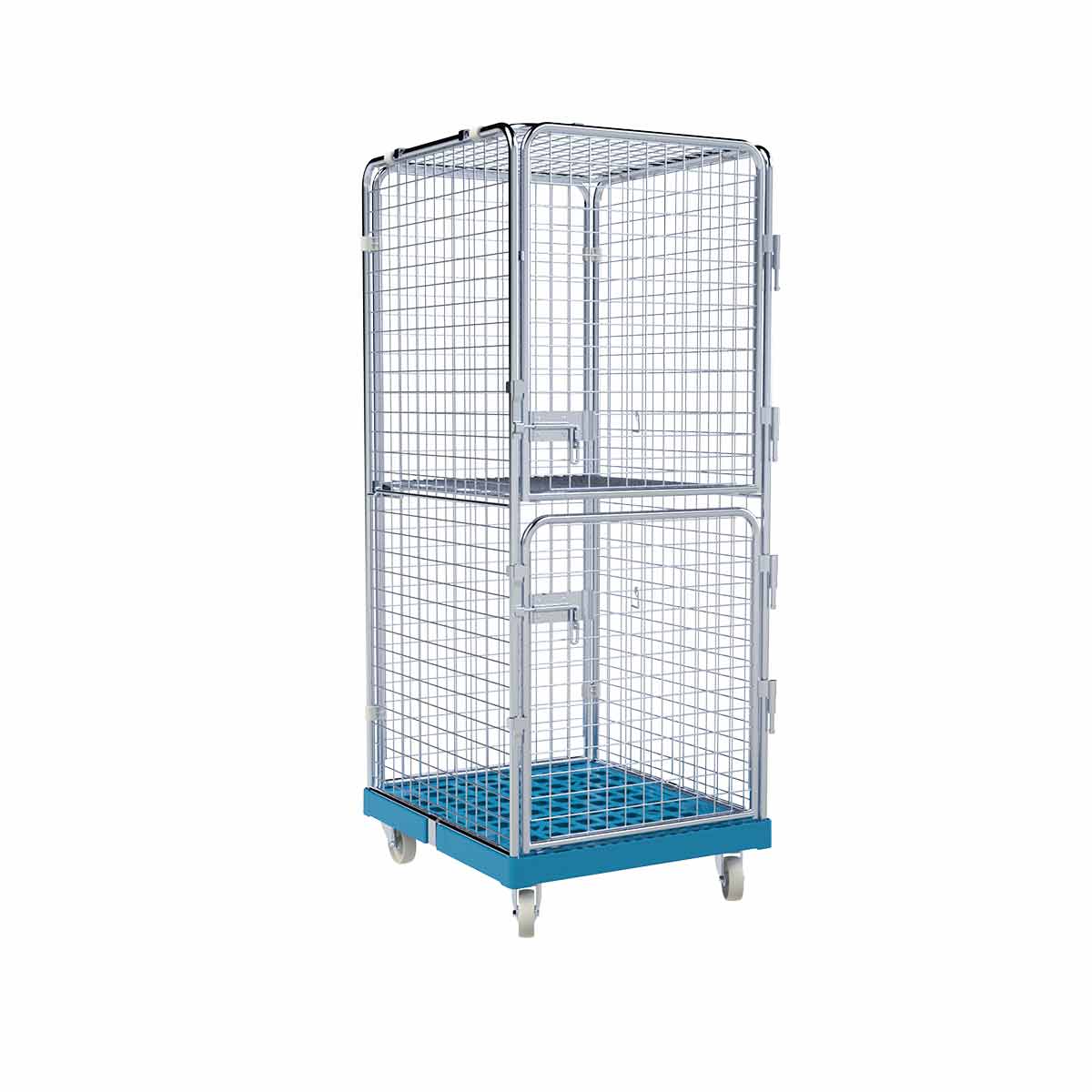 Rollbehälter ADB 1600 KU blau, 724 x 815 mm, 5-seitig, 2 Türen, 1