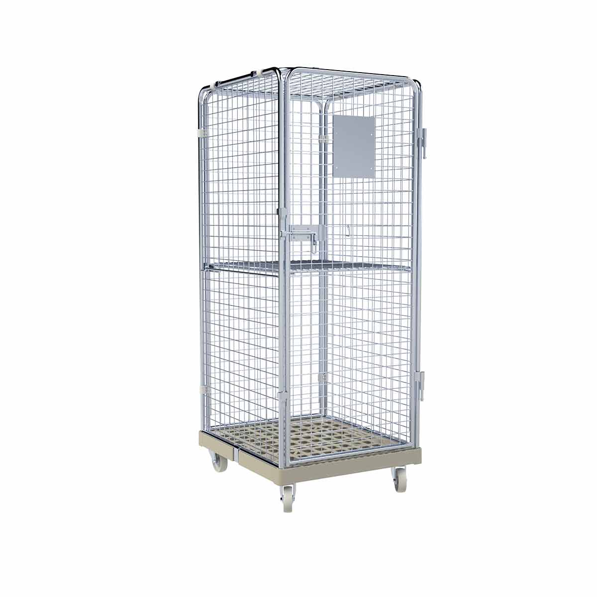 Rollbehälter ADB 1600 KU grau, 724 x 815 mm, 5-seitig, 1 Tür, 1 ZWB