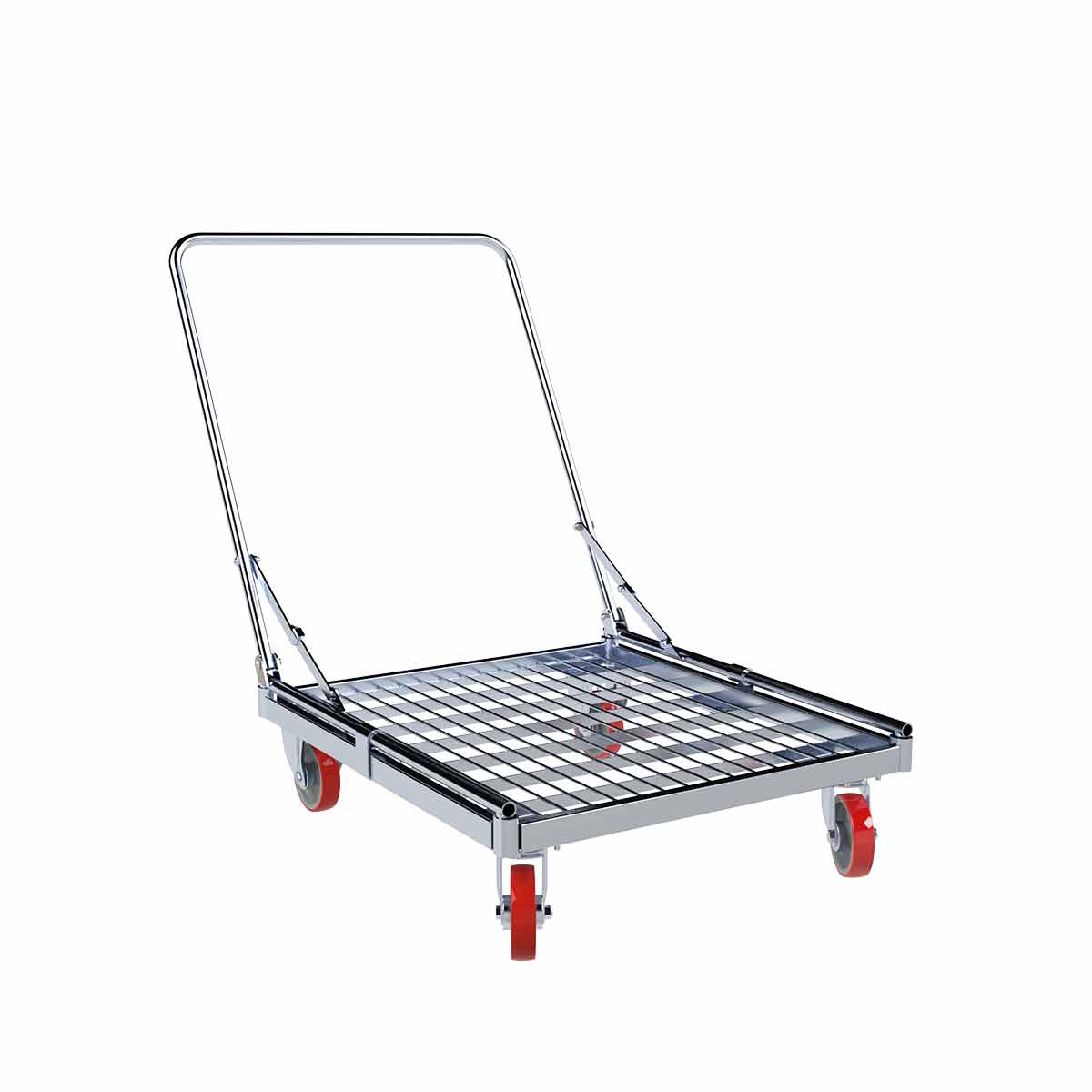 Rollplatte ME, 710 x 800 mm, ø 125 PU, mit klappbarem Schiebebügel