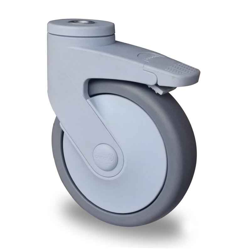 Lenkrolle mit Feststeller, Ø 125 mm, TPE