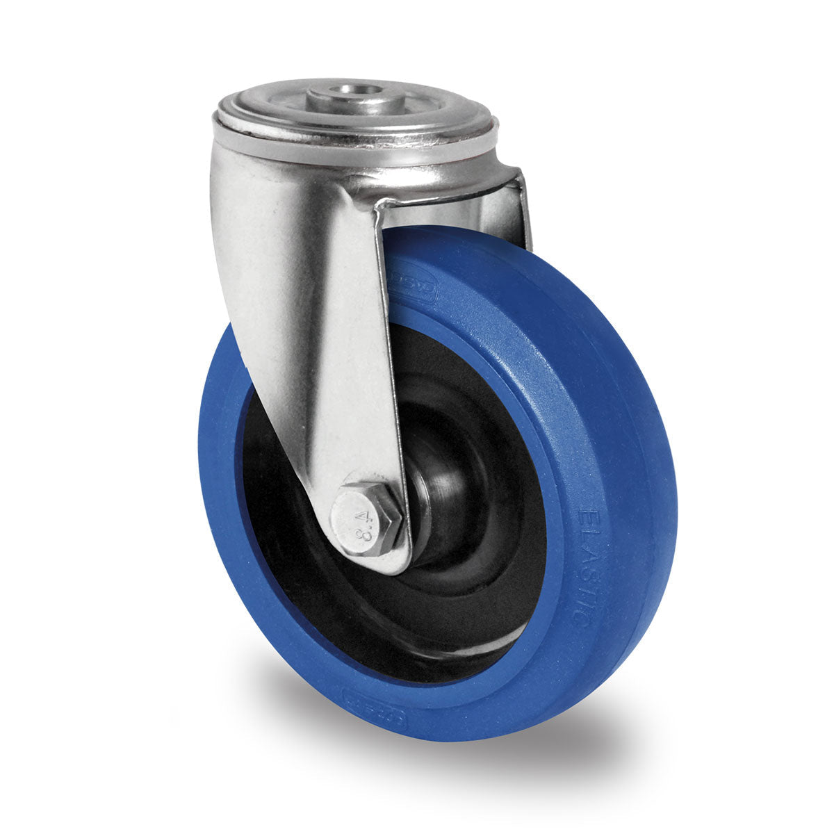 Rückenloch-Lenkrolle, Ø 80 mm, Elastik