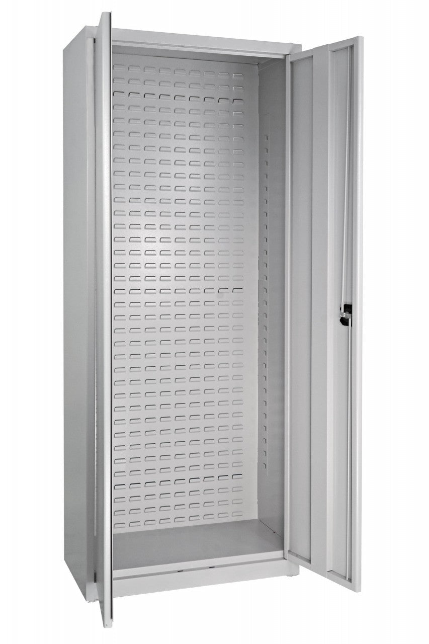 Schrank mit Schlitzplatte, Lichtgrau (RAL 7035)