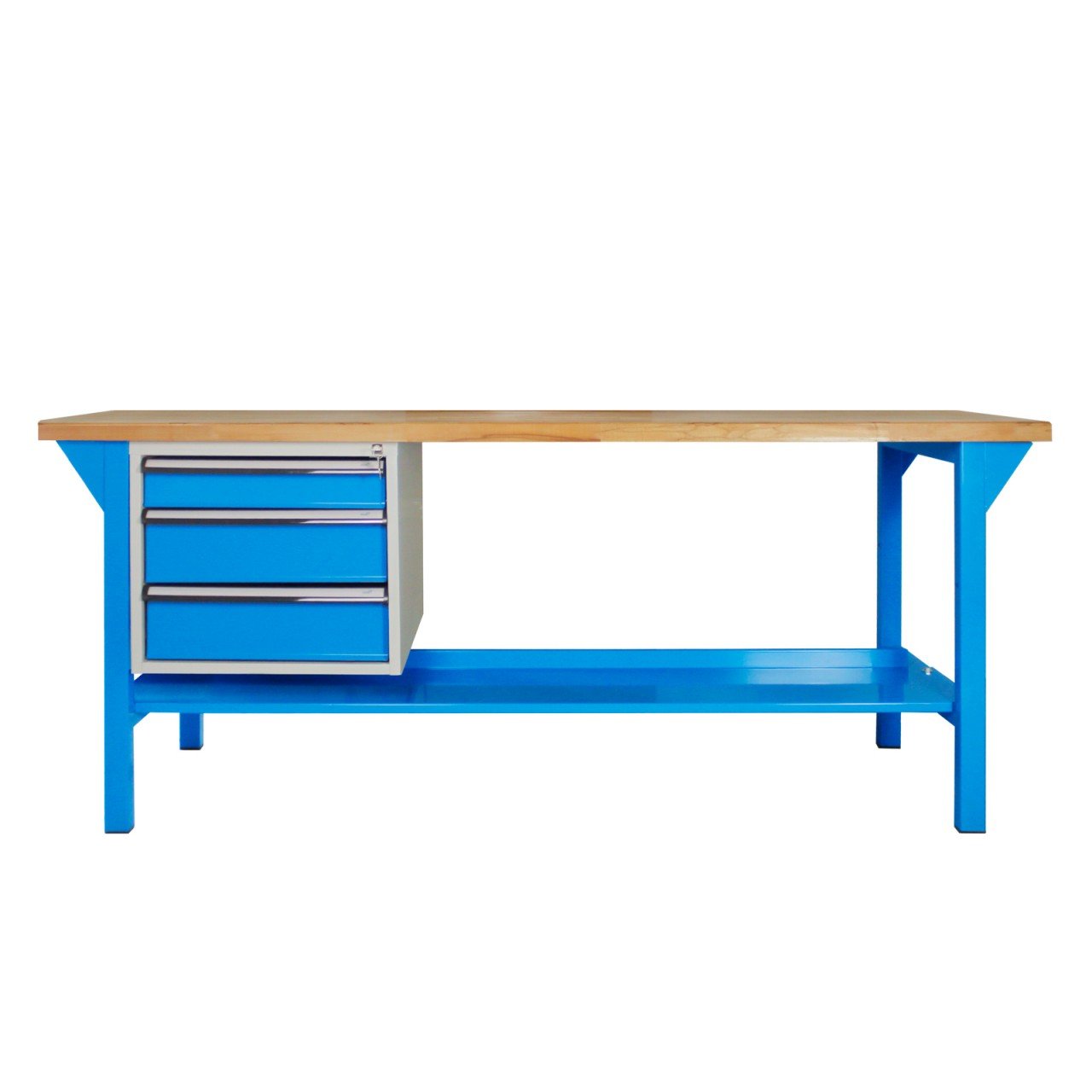Werkbank PROFI 2000, 3 Schubladen, Lichtblau, Höhe 850