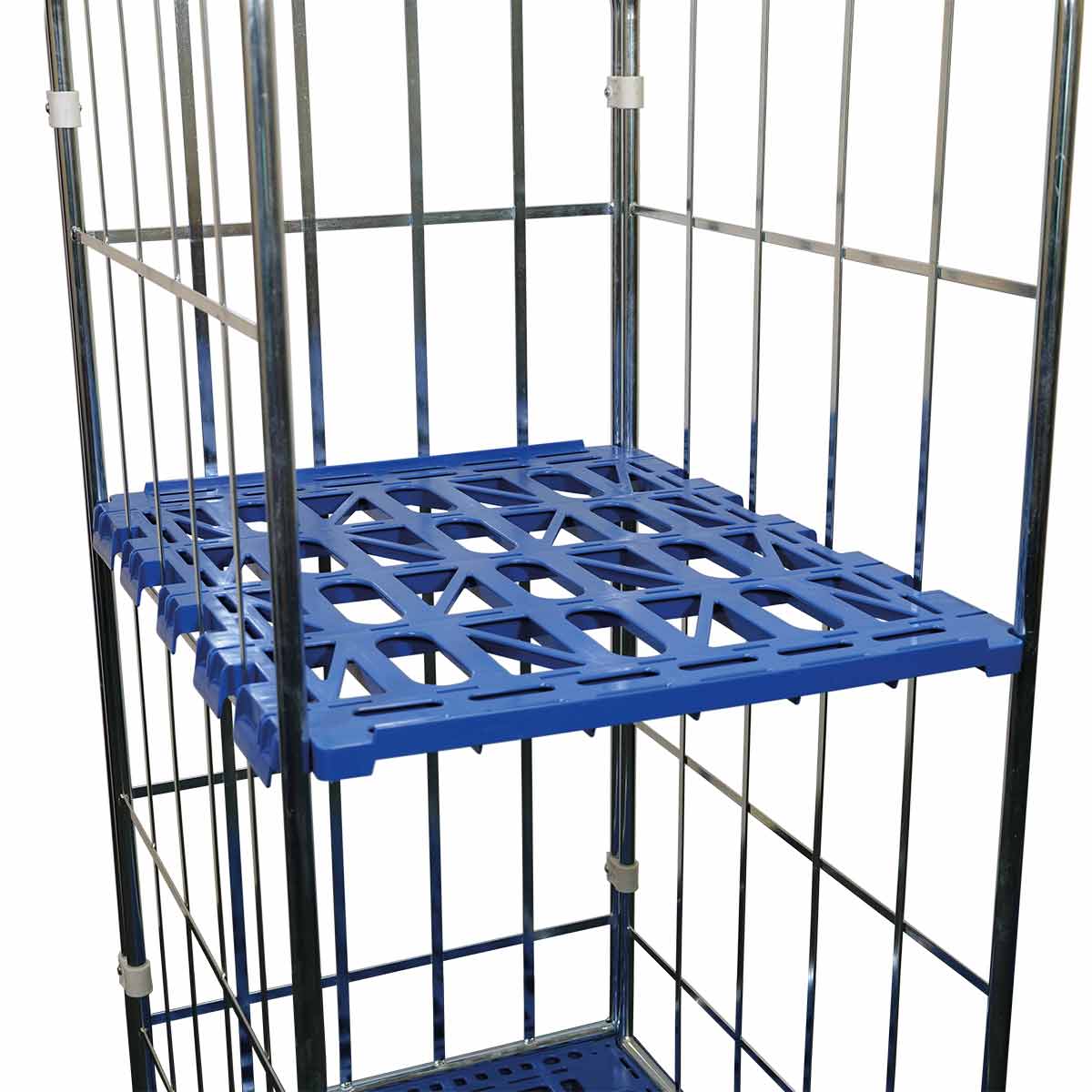 Zwischenboden KU blau, für Rollbehälter 682 x 815 mm, 3-seitig