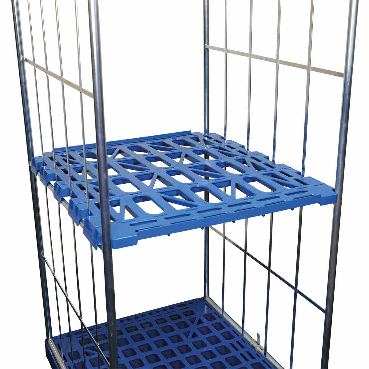 Zwischenboden KU blau, für Rollbehälter 724 x 815 mm, 2 und 3-seitig