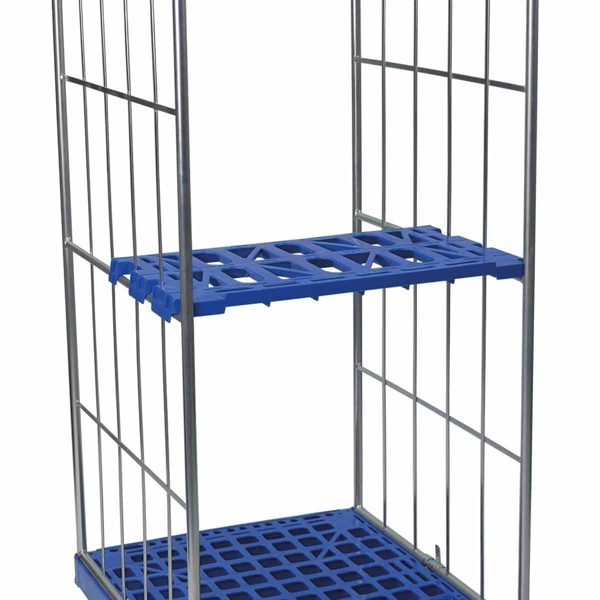 Zwischenboden KU blau, für Rollbehälter 724 x 815 mm, halbe Länge