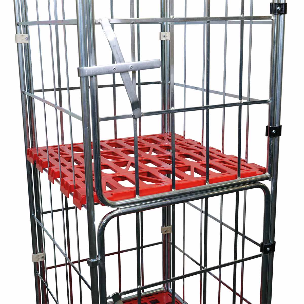 Zwischenboden KU rot, für Rollbehälter 724 x 815 mm, 4-seitig