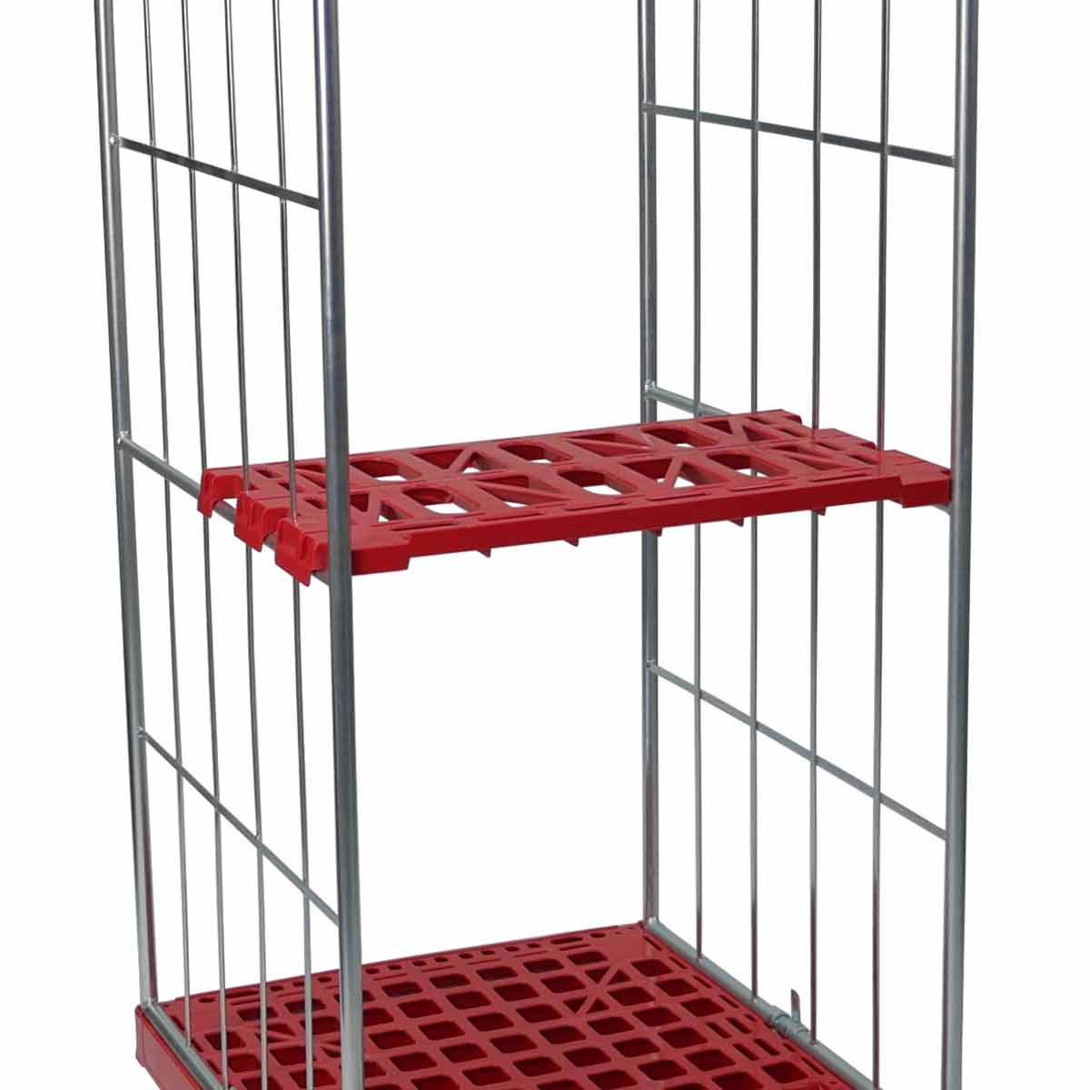 Zwischenboden KU rot, für Rollbehälter 724 x 815mm, halbe Länge